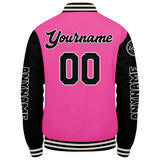 Custom Pink Black Varsity Jackets for Men Women Youth Personalized Letterman Jackets