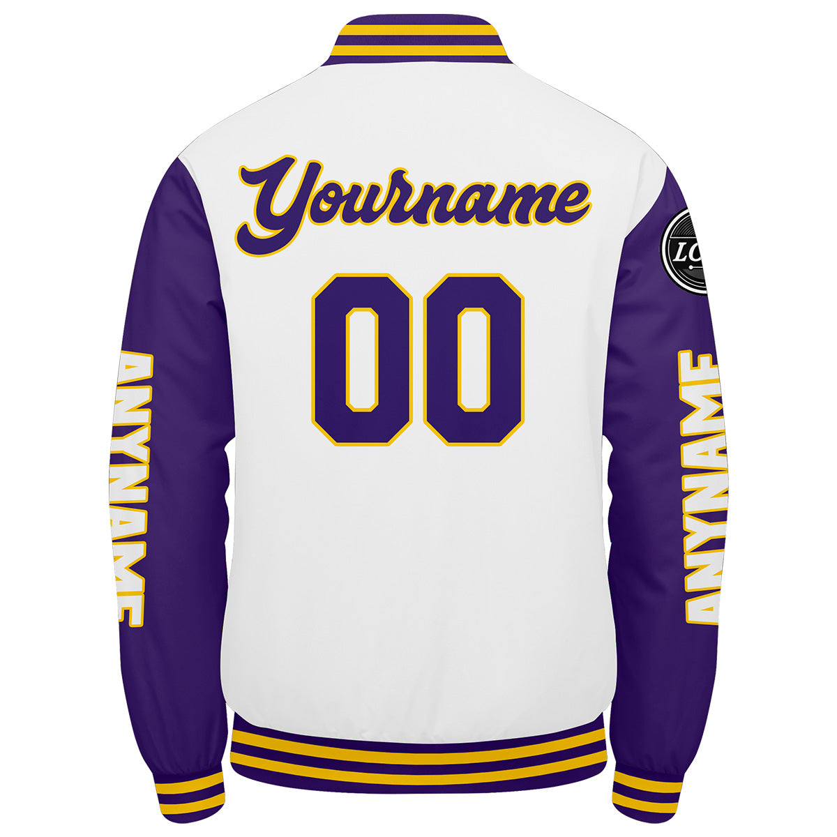 Custom Purple White Yellow Varsity Jackets for Men Women Youth Personalized Letterman Jackets