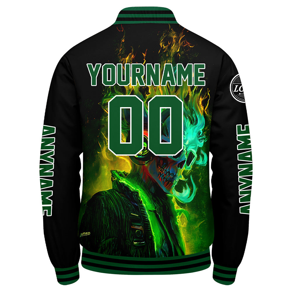 Custom Green Black Varsity Jackets for Men Women Youth Personalized Letterman Jackets
