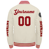 Custom Red Cream Varsity Jackets for Men Women Youth Personalized Letterman Jackets