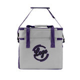 Custom Gray Purple Double Layer Insulated Cooler Bag - 600D Oxford Waterproof Picnic Tote for Camping, Hiking & BBQ - Large Capacity Thermal Lunch Bag