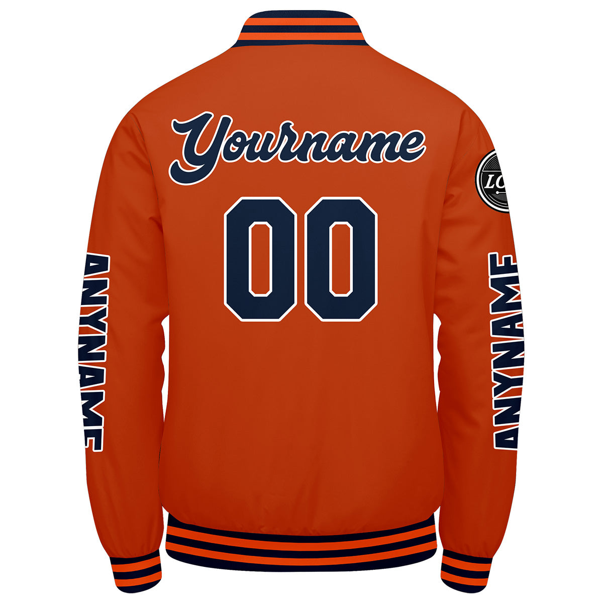 Custom Navy Orange Varsity Jackets for Men Women Youth Personalized Letterman Jackets