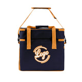 Portable Double Layer Cooler Bag - Waterproof Insulated Picnic Tote for Camping & Family Outings Navy Orange