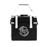 Custom Black White Double Layer Insulated Cooler Bag - 600D Oxford Waterproof Picnic Tote for Camping, Hiking & BBQ - Large Capacity Thermal Lunch Bag