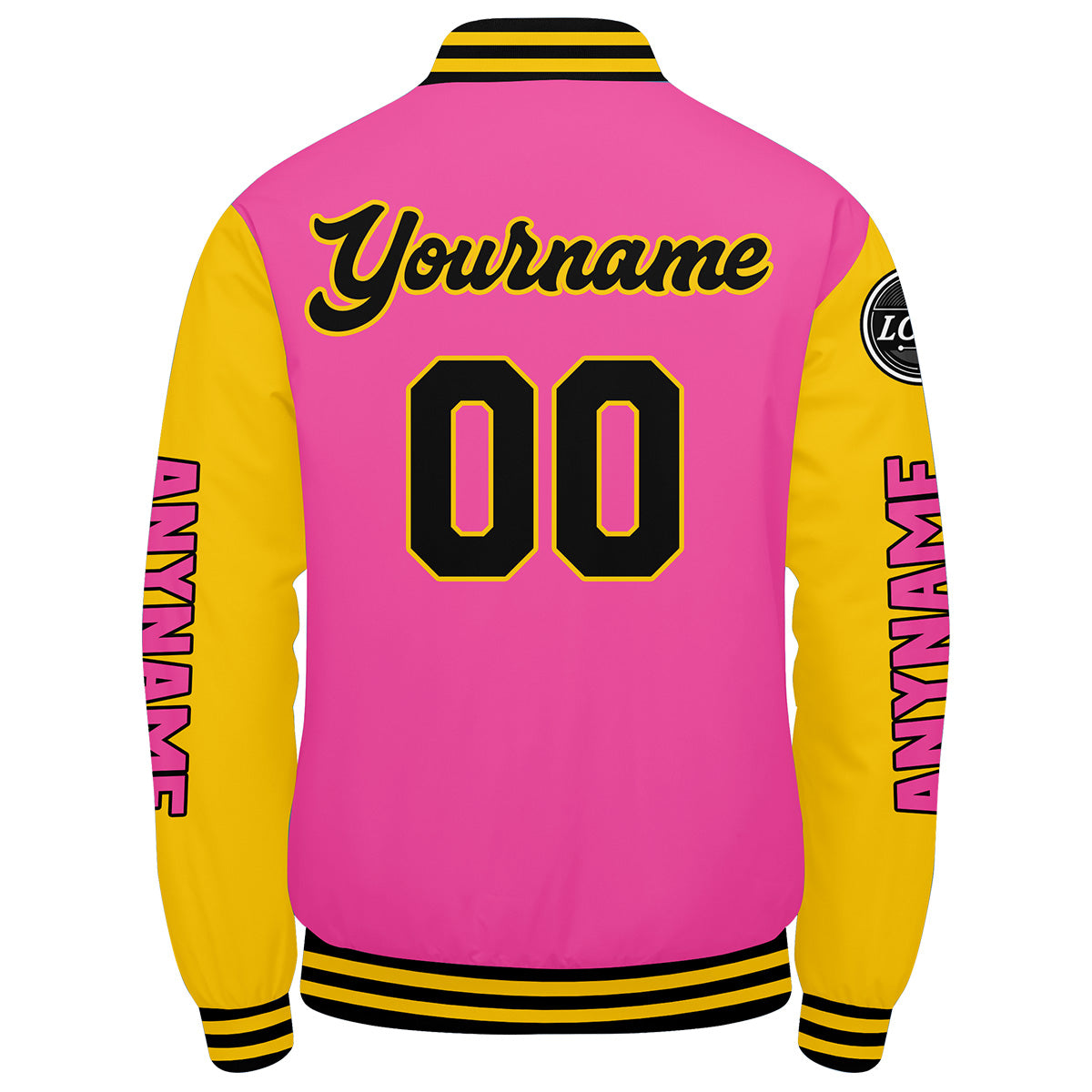 Custom Pink Yellow Black Varsity Jackets for Men Women Youth Personalized Letterman Jackets