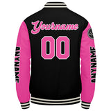 Custom Black Pink Varsity Jackets for Men Women Youth Personalized Letterman Jackets