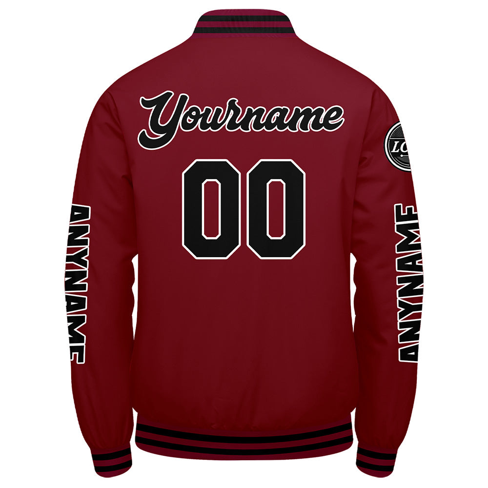 Custom Crimson Black Varsity Jackets for Men Women Youth Personalized Letterman Jackets