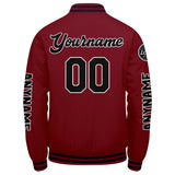 Custom Crimson Black Varsity Jackets for Men Women Youth Personalized Letterman Jackets