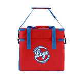 Portable Double Layer Cooler Bag - Waterproof Insulated Picnic Tote for Camping & Family Outings Red Blue