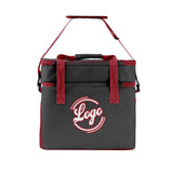 Custom Gray Red Double Layer Insulated Cooler Bag - 600D Oxford Waterproof Picnic Tote for Camping, Hiking & BBQ - Large Capacity Thermal Lunch Bag