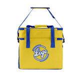 Custom Yellow Blue Double Layer Insulated Cooler Bag - 600D Oxford Waterproof Picnic Tote for Camping, Hiking & BBQ - Large Capacity Thermal Lunch Bag