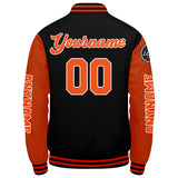 Custom Black Orange Varsity Jackets for Men Women Youth Personalized Letterman Jackets