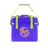 Custom Purple Fluorescent Green Double Layer Insulated Cooler Bag - 600D Oxford Waterproof Picnic Tote for Camping, Hiking & BBQ - Large Capacity Thermal Lunch Bag