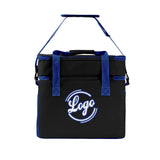 Custom Black Dark Blue Double Layer Insulated Cooler Bag - 600D Oxford Waterproof Picnic Tote for Camping, Hiking & BBQ - Large Capacity Thermal Lunch Bag
