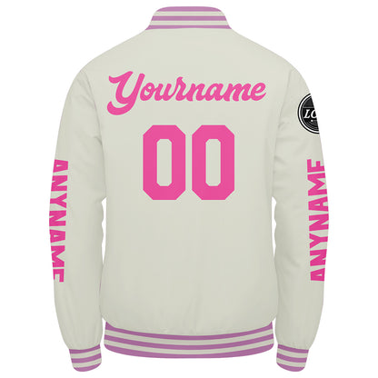 Custom Cream Varsity Jackets for Men Women Youth Personalized Letterman Jackets