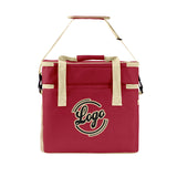 Custom Red Cream Double Layer Insulated Cooler Bag - 600D Oxford Waterproof Picnic Tote for Camping, Hiking & BBQ - Large Capacity Thermal Lunch Bag