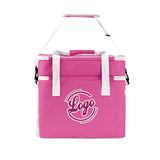 Custom Pink White Double Layer Insulated Cooler Bag - 600D Oxford Waterproof Picnic Tote for Camping, Hiking & BBQ - Large Capacity Thermal Lunch Bag