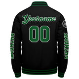 Custom Green Black Varsity Jackets for Men Women Youth Personalized Letterman Jackets