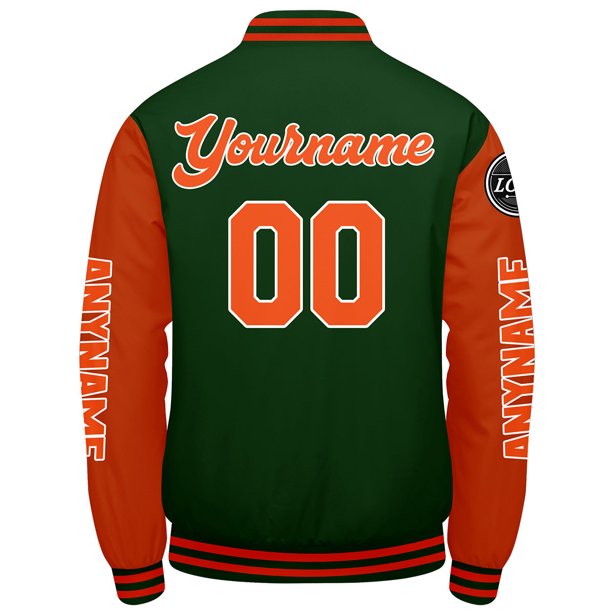 Custom Dark Green Orange Varsity Jackets for Men Women Youth Personalized Letterman Jackets