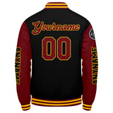 Custom Crimson Black Yellow Varsity Jackets for Men Women Youth Personalized Letterman Jackets