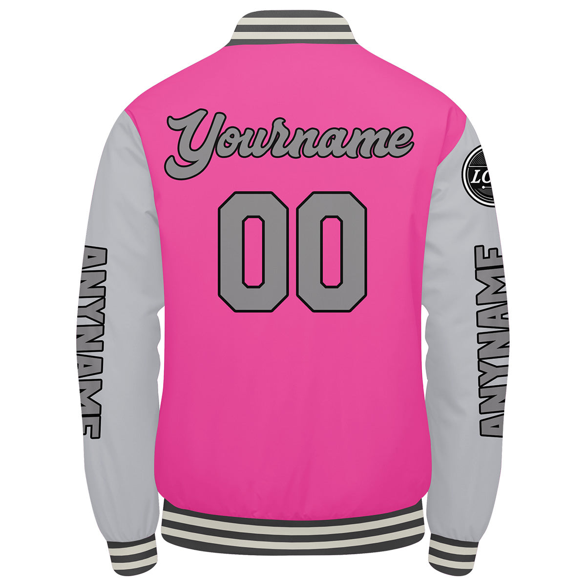 Custom Pink Grey Varsity Jackets for Men Women Youth Personalized Letterman Jackets
