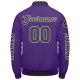 Custom Purple Grey Varsity Jackets for Men Women Youth Personalized Letterman Jackets