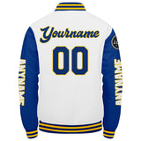 Custom Royal White Yellow Varsity Jackets for Men Women Youth Personalized Letterman Jackets