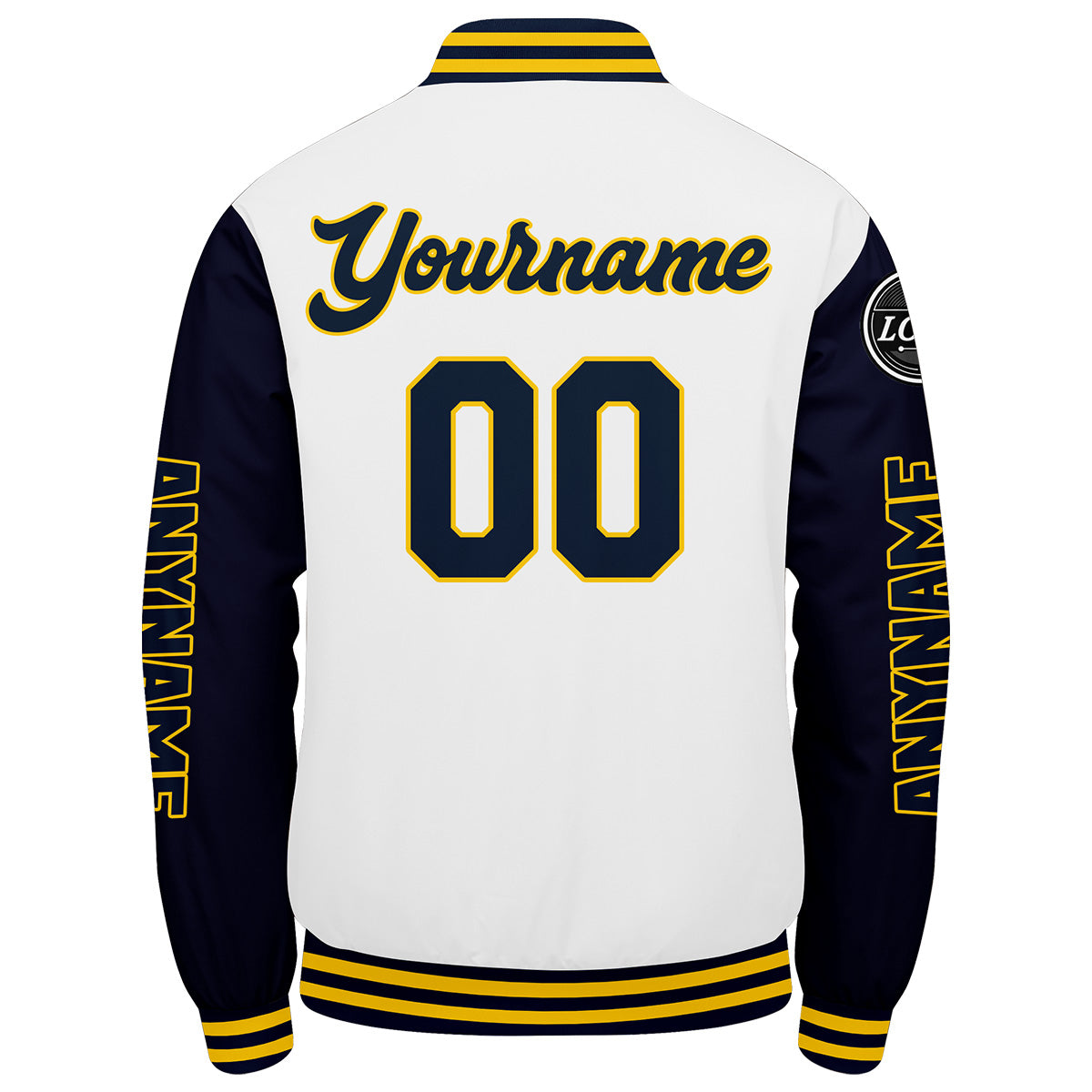 Custom Navy White Yellow Varsity Jackets for Men Women Youth Personalized Letterman Jackets