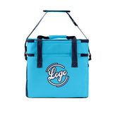 Custom Blue Navy Double Layer Insulated Cooler Bag - 600D Oxford Waterproof Picnic Tote for Camping, Hiking & BBQ - Large Capacity Thermal Lunch Bag