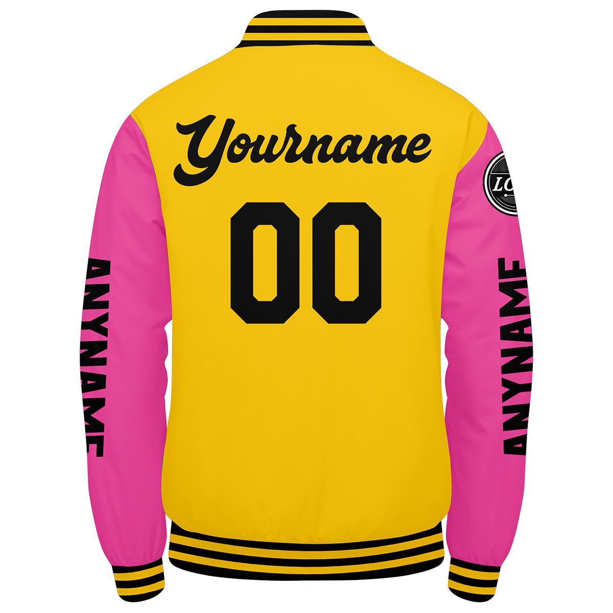 Custom Yellow Pink Black Varsity Jackets for Men Women Youth Personalized Letterman Jackets