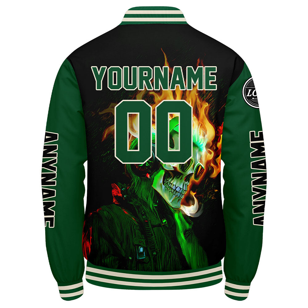 Custom Green Black Varsity Jackets for Men Women Youth Personalized Letterman Jackets