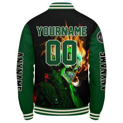 Custom Green Black Varsity Jackets for Men Women Youth Personalized Letterman Jackets
