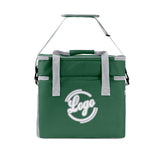 Custom Dark Green Gray Double Layer Insulated Cooler Bag - 600D Oxford Waterproof Picnic Tote for Camping, Hiking & BBQ - Large Capacity Thermal Lunch Bag