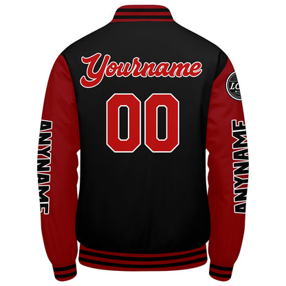 Custom Red Black Varsity Jackets for Men Women Youth Personalized Letterman Jackets