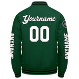 Custom Green Black White Varsity Jackets for Men Women Youth Personalized Letterman Jackets