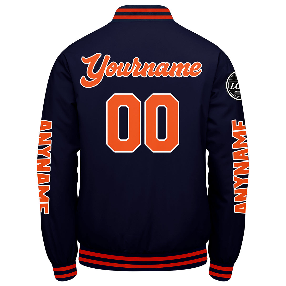 Custom Navy Orange Varsity Jackets for Men Women Youth Personalized Letterman Jackets