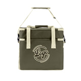 Custom Army Green Cream Double Layer Insulated Cooler Bag - 600D Oxford Waterproof Picnic Tote for Camping, Hiking & BBQ - Large Capacity Thermal Lunch Bag