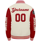 Custom Red Cream Varsity Jackets for Men Women Youth Personalized Letterman Jackets