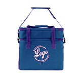 Custom Dark Blue Purple Double Layer Insulated Cooler Bag - 600D Oxford Waterproof Picnic Tote for Camping, Hiking & BBQ - Large Capacity Thermal Lunch Bag
