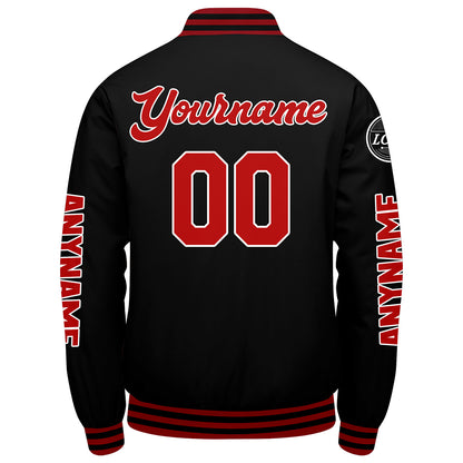 Custom Red Black Varsity Jackets for Men Women Youth Personalized Letterman Jackets