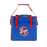 Custom Dark Blue Red Double Layer Insulated Cooler Bag - 600D Oxford Waterproof Picnic Tote for Camping, Hiking & BBQ - Large Capacity Thermal Lunch Bag