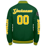 Custom Green Yellow Varsity Jackets for Men Women Youth Personalized Letterman Jackets