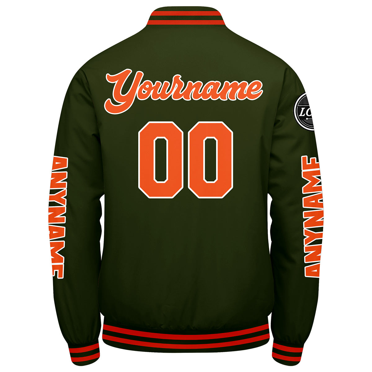 Custom Olive Green Orange Varsity Jackets for Men Women Youth Personalized Letterman Jackets
