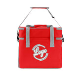 Custom Red Gray Double Layer Insulated Cooler Bag - 600D Oxford Waterproof Picnic Tote for Camping, Hiking & BBQ - Large Capacity Thermal Lunch Bag