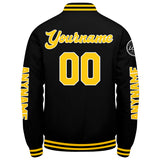 Custom Black Yellow Varsity Jackets for Men Women Youth Personalized Letterman Jackets