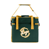 Custom Dark Green Yellow Double Layer Insulated Cooler Bag - 600D Oxford Waterproof Picnic Tote for Camping, Hiking & BBQ - Large Capacity Thermal Lunch Bag