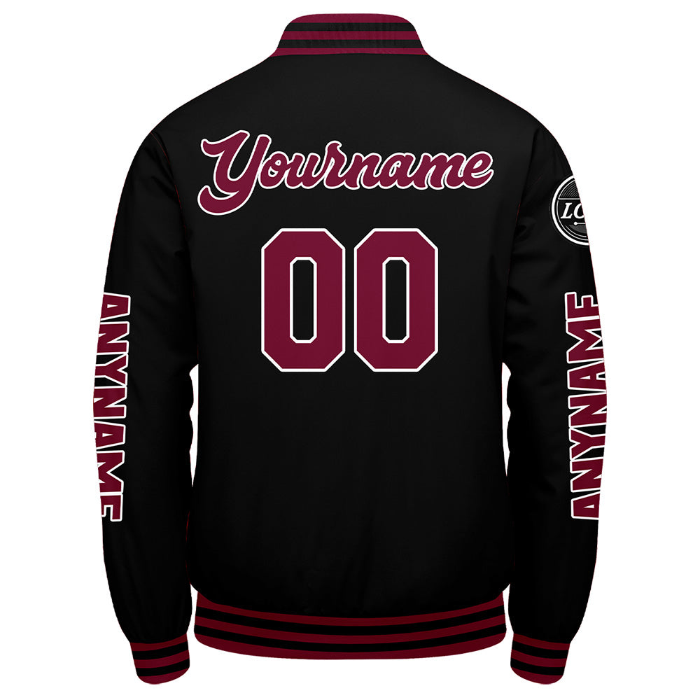 Custom Crimson Black Varsity Jackets for Men Women Youth Personalized Letterman Jackets