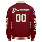 Custom Crimson Cream Varsity Jackets for Men Women Youth Personalized Letterman Jackets