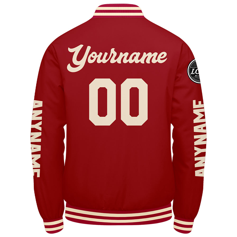 Custom Red Cream Varsity Jackets for Men Women Youth Personalized Letterman Jackets