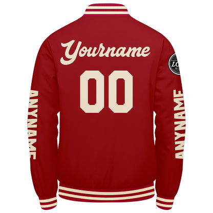 Custom Red Cream Varsity Jackets for Men Women Youth Personalized Letterman Jackets